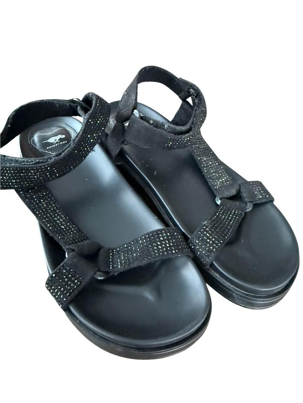 Rocket Dog Strappy Black Sandals Size 6 Blingy Design